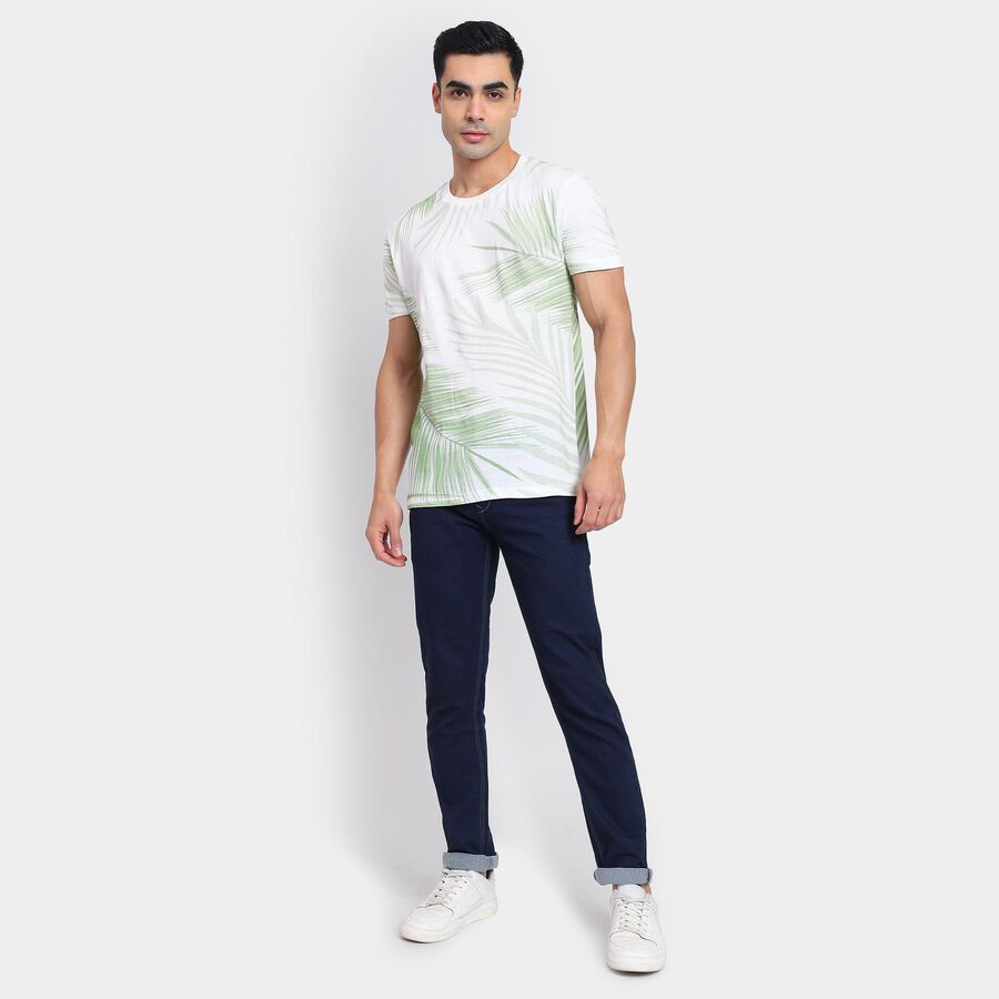 Men's 100% Cotton Round Neck Half Sleeves T-Shirt , Light Green, large image number null